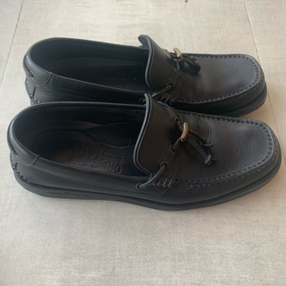 Salvatore Ferragamo Black Leather Loafers with Tassels - 9 - Picture 7 of 10
